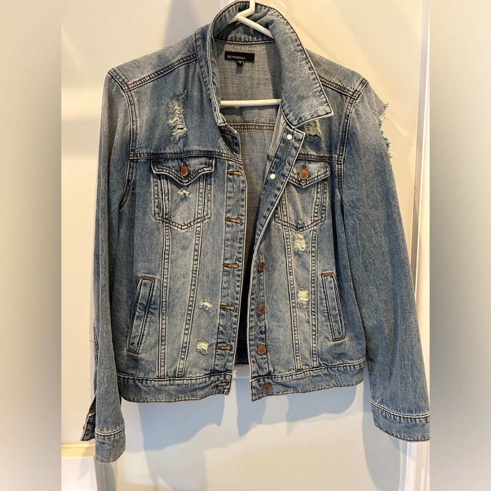 Women’s Distressed Jean Jacket - Size S